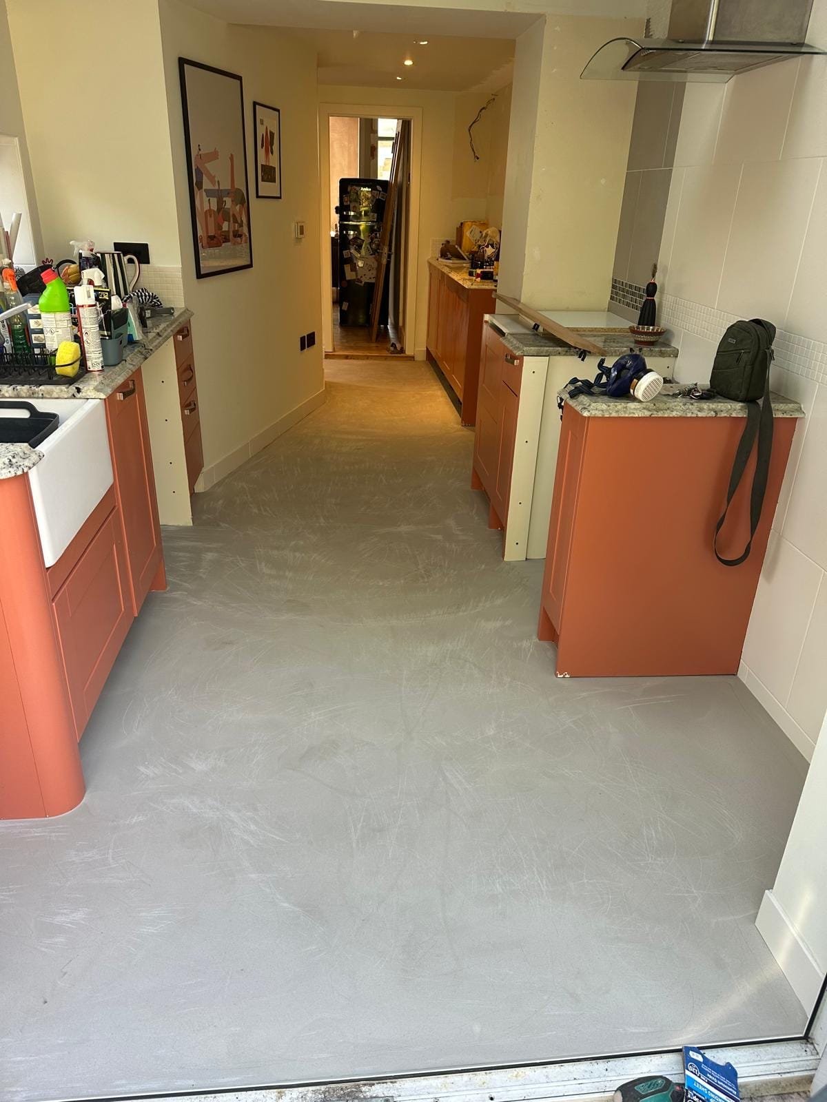 Subfloor primed ready for Colour Flooring