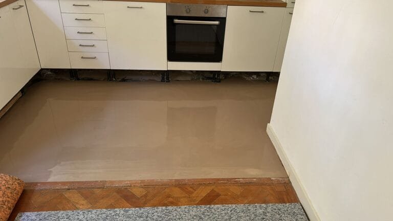 Subfloor levelled and prepared for cork flooring
