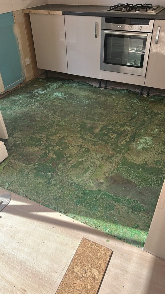 Cork plank kitchen floor in Bristol 1